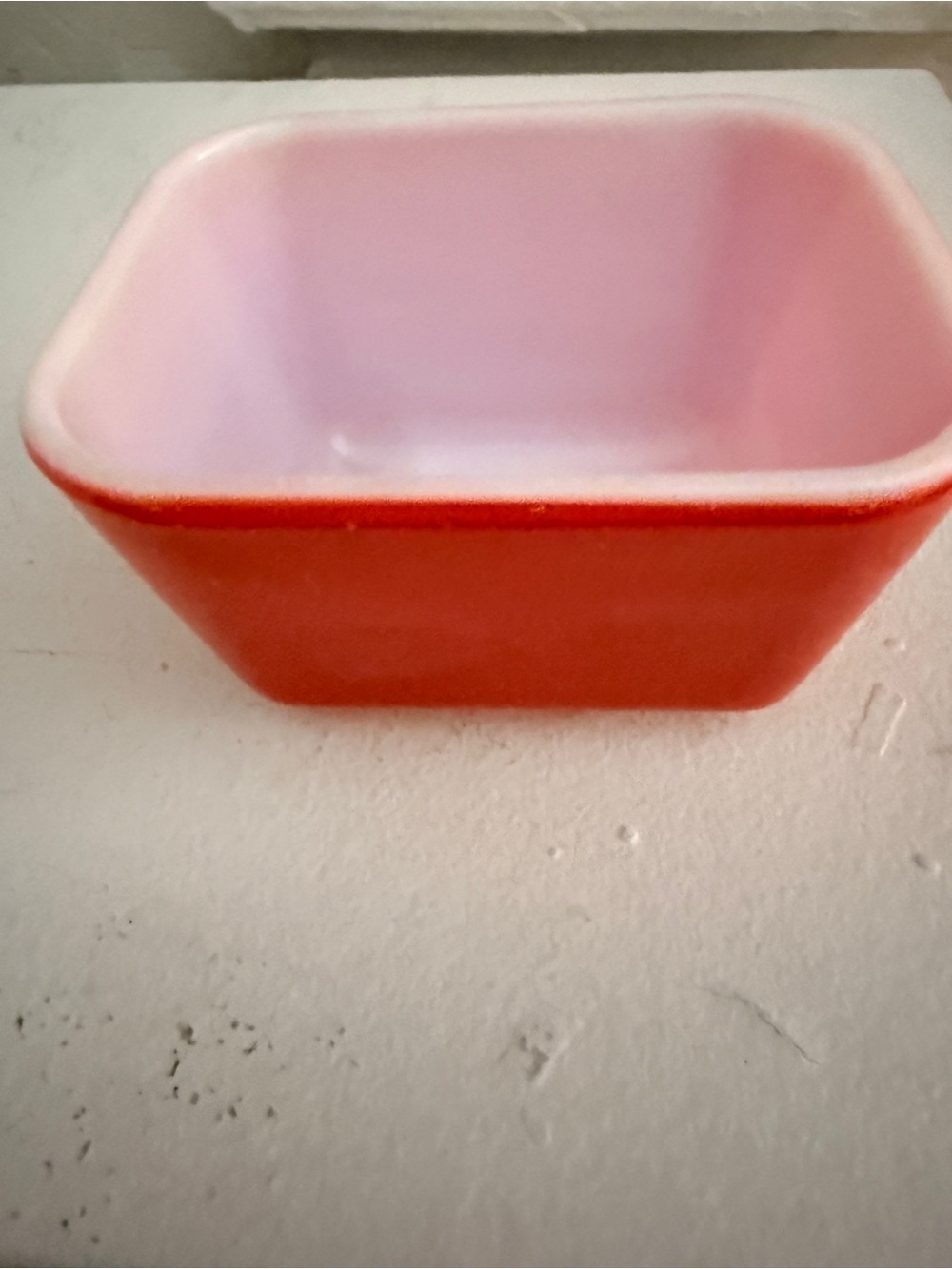 Vintage PYREX Red & White Milk Glass Refrigerator Storage Dish